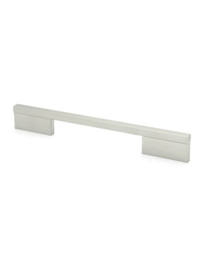 Brushed Nickel Designer Slim Square Pull